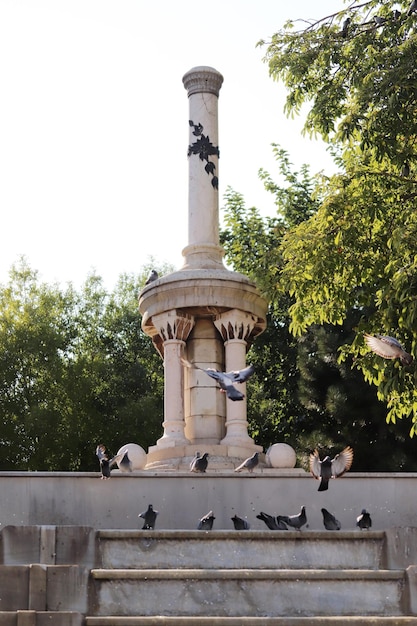 Monumento al martirio de Konya y palomas