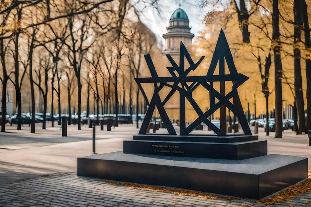 Foto un monumento con una estrella en él