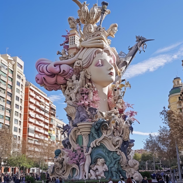 el monumento de la fiesta de las fallas en Valencia