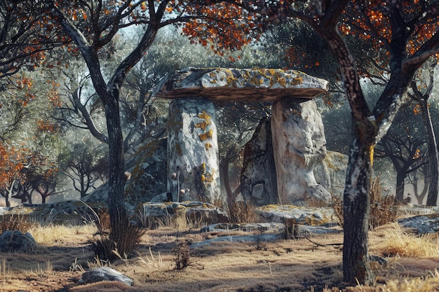 Foto monumento megalítico del dolmen de soto en huelva andalucía españa