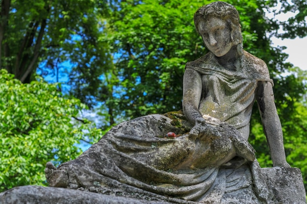 Monumento no Cemitério de Lychakiv, um famoso e histórico cemitério em Lviv, Ucrânia