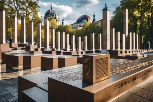 Foto un monumento con los nombres de las personas que murieron.