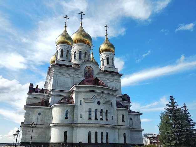 Monumento ortodoxo religioso. catedral do arcanjo miguel de deus. arkhangelsk, rússia.