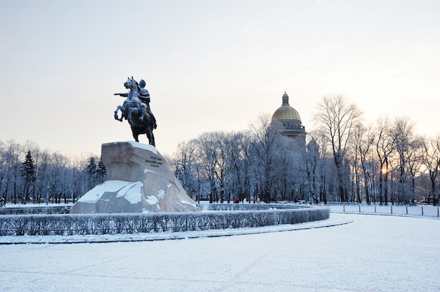 Monumento a Pedro el grande, el jinete de bronce en San Petersburgo, Rusia