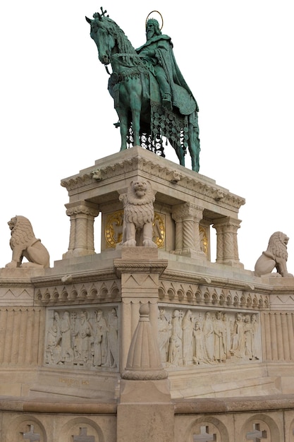 Monumento a San Esteban en la Iglesia de Matías en el Castillo de Buda en Budapest Hungría