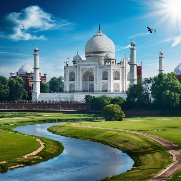 El monumento Taj Mahal en Agra, India