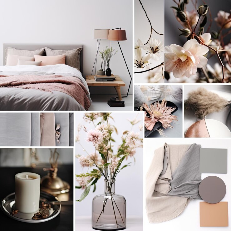 Foto moodboard für innenarchitektur