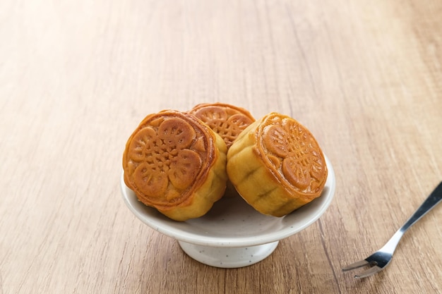 Moon Cake, bocadillo tradicional chino popular durante el festival del medio otoño.