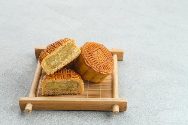 Moon Cake, bocadillo tradicional chino popular durante el festival del medio otoño.