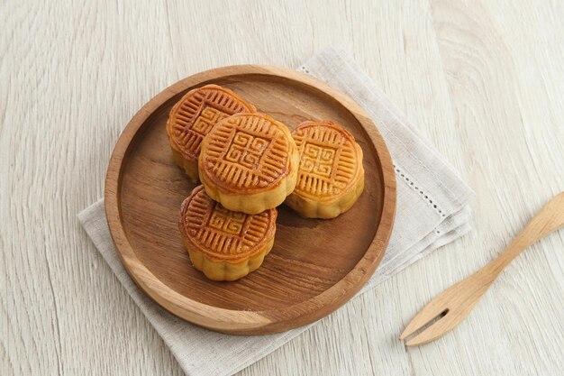 Moon Cake, lanche tradicional chinês popular durante o festival do meio do outono.