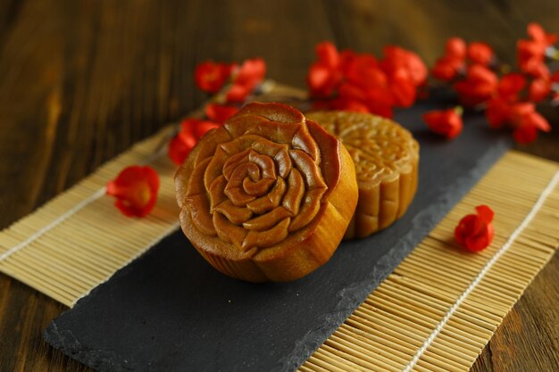 Mooncake ist eine traditionelle chinesische Bäckerei, die oft zum Mittherbstfest oder zur Mondaufwertung gegessen wird