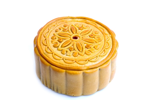 Mooncakes isolado no fundo branco.