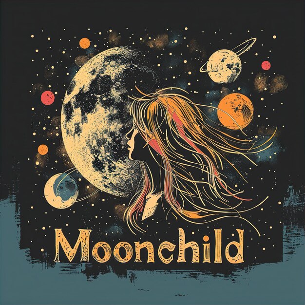 Foto moonchild gráfico celestial