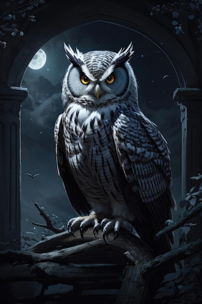 Moonlit Sentinel Uma ilustração encantadora da Patrulha da Noite