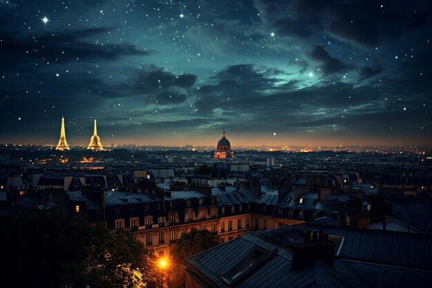 Moonlit Urban Dreams City Nachtfoto