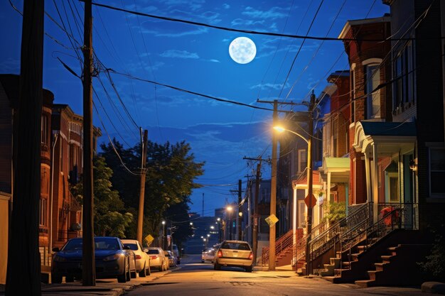 Moonlit Urban Dreams City Nachtfoto