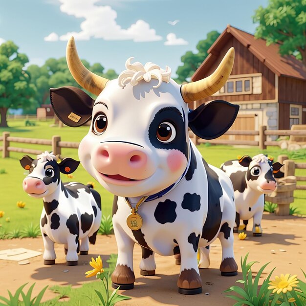 Mootastic Cartoons Cute Baby Cows Funny Dairy Cow Ilustrações