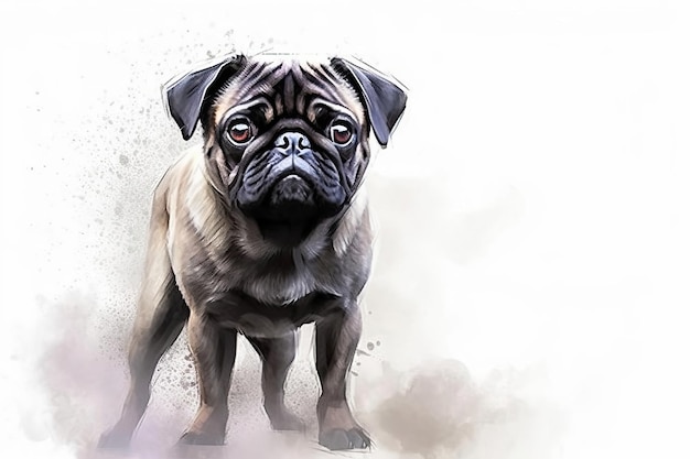 Mops Hund kreative Illustration generative KI