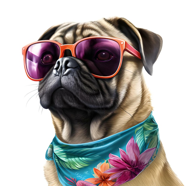 Mops mit Sonnenbrille