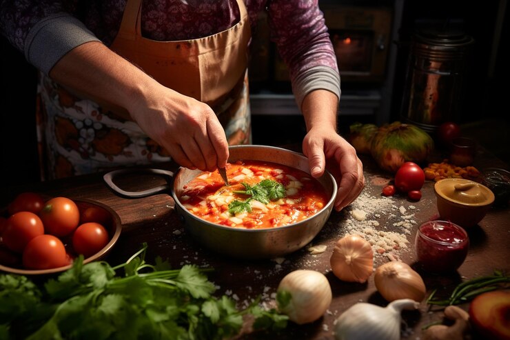 Foto moqueca de ensopado de comida tradicional brasileira com ingredientes deliciosos
