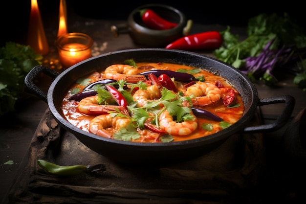 Moqueca de ensopado de comida tradicional brasileira com ingredientes deliciosos