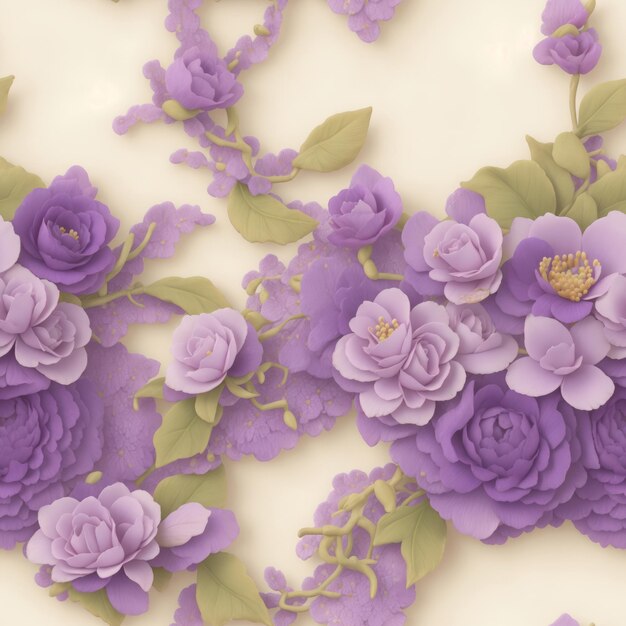 Morado Fondo Pastel Flora Jahrgang