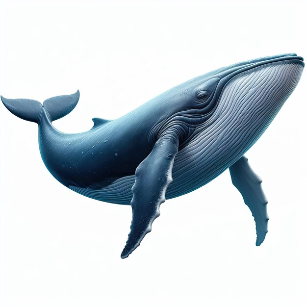 Foto morador do mar de baleia em estilo 3d sobre um fundo branco