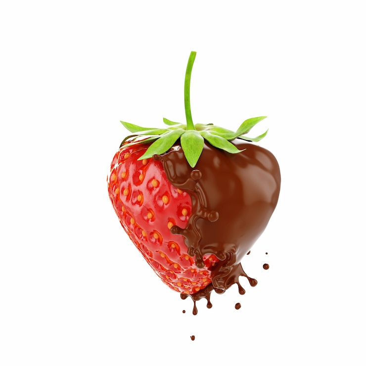 Foto morango mergulhado em chocolate