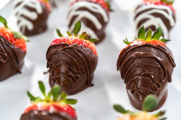 Morangos banhados em chocolate