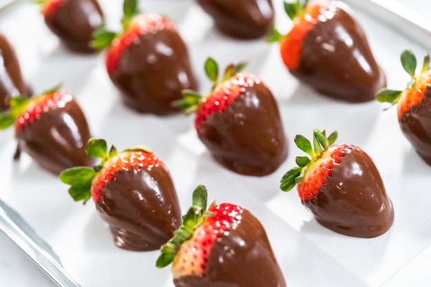 Morangos banhados em chocolate