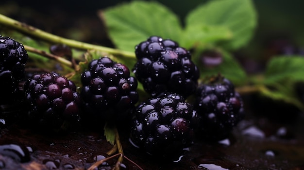 las moras se encuentran entre los frutos de la planta.