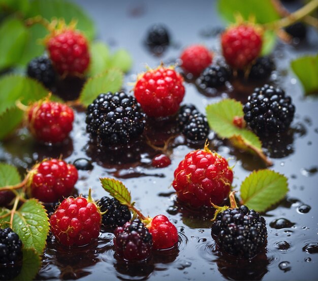 moras y frambuesas