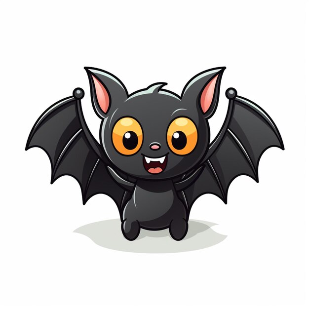morcego de desenho animado com olhos grandes e asas grandes ai generativa