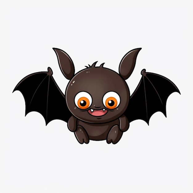 Foto morcego de desenho animado com olhos grandes e asas grandes generativo ai