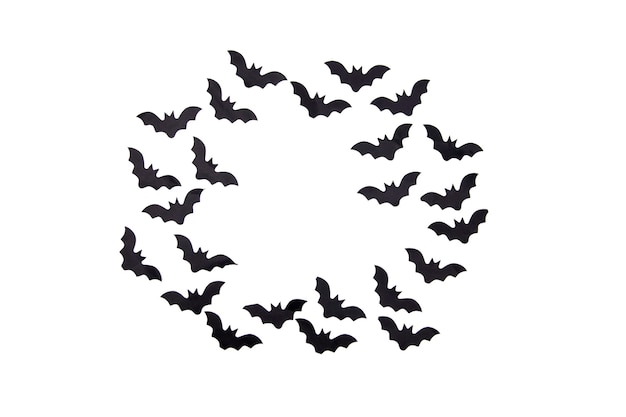 Foto morcegos em um fundo branco conceito de halloween