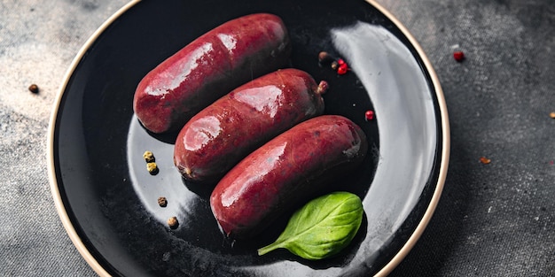 morcela salsicha carne sangrenta refeição refeição lanche na mesa cópia espaço fundo de comida