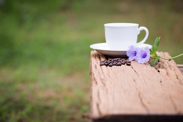 Morgen in Graden und eine Tasse schwarzen Kaffee