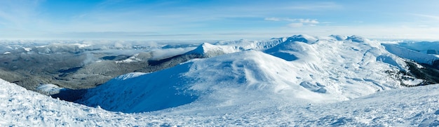 Morgen Winter Bergpanorama Karpaten Ukraine