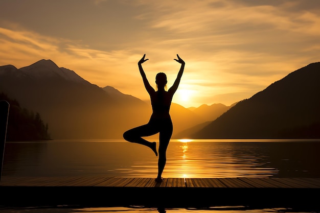 Morgen Yoga schöne Frau gesund