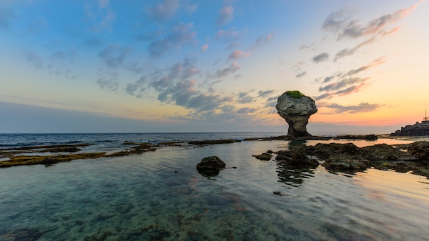 Foto morgenansicht in kleiner insel taiwan