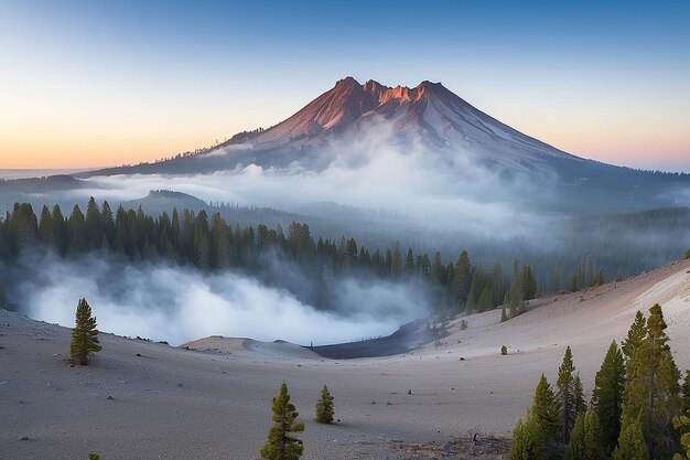 Morgennebel am Vulkan Lassen