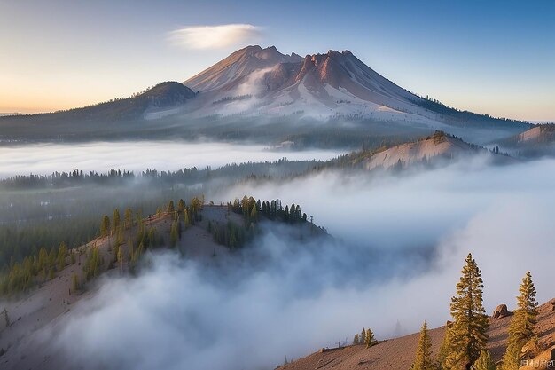 Morgennebel am Vulkan Lassen