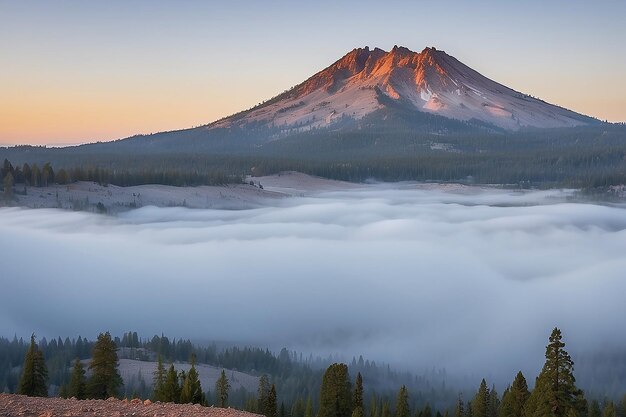 Morgennebel am Vulkan Lassen