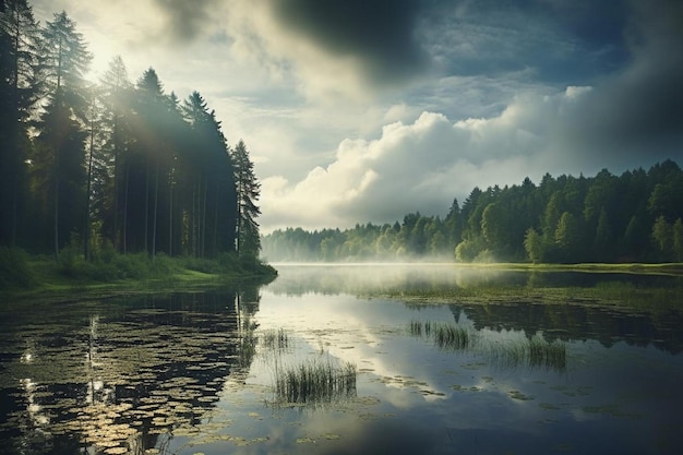 Morgennebel auf dem Fluss