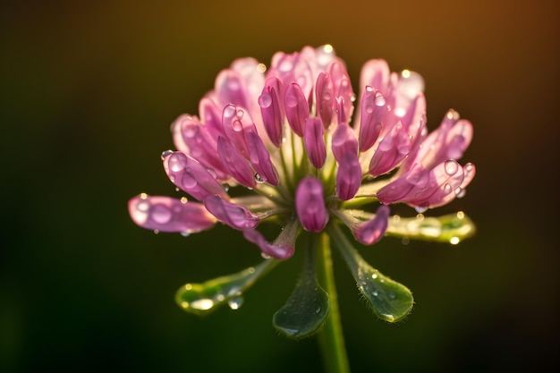 Morgentau auf blühenden Blumen