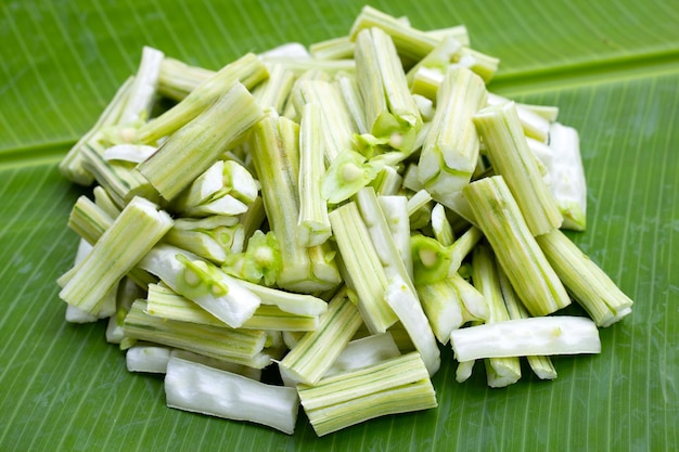 Moringa oleifera en hoja de plátano