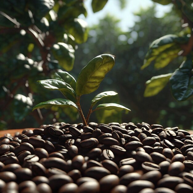 Foto morning brew magic coffee bean fantasy (fantasia do grão de café mágico da manhã)