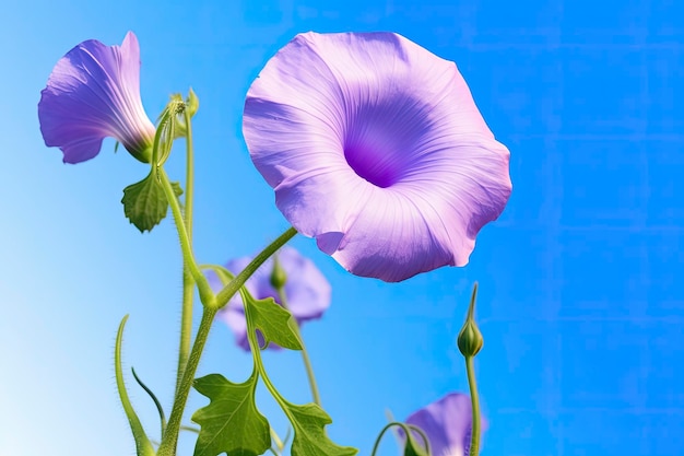 Morning Glory Flower mit blauem Himmel