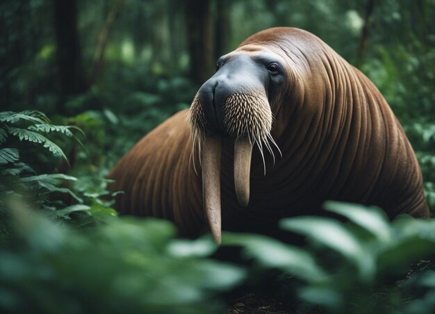 Foto una morsa en la jungla