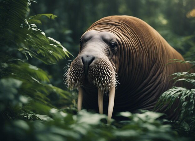 Foto una morsa en la jungla